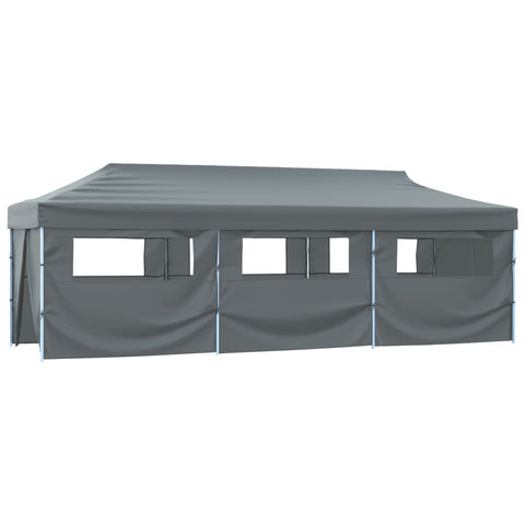 Folding Pop-up Party Tent with 8 Sidewalls Anthracite