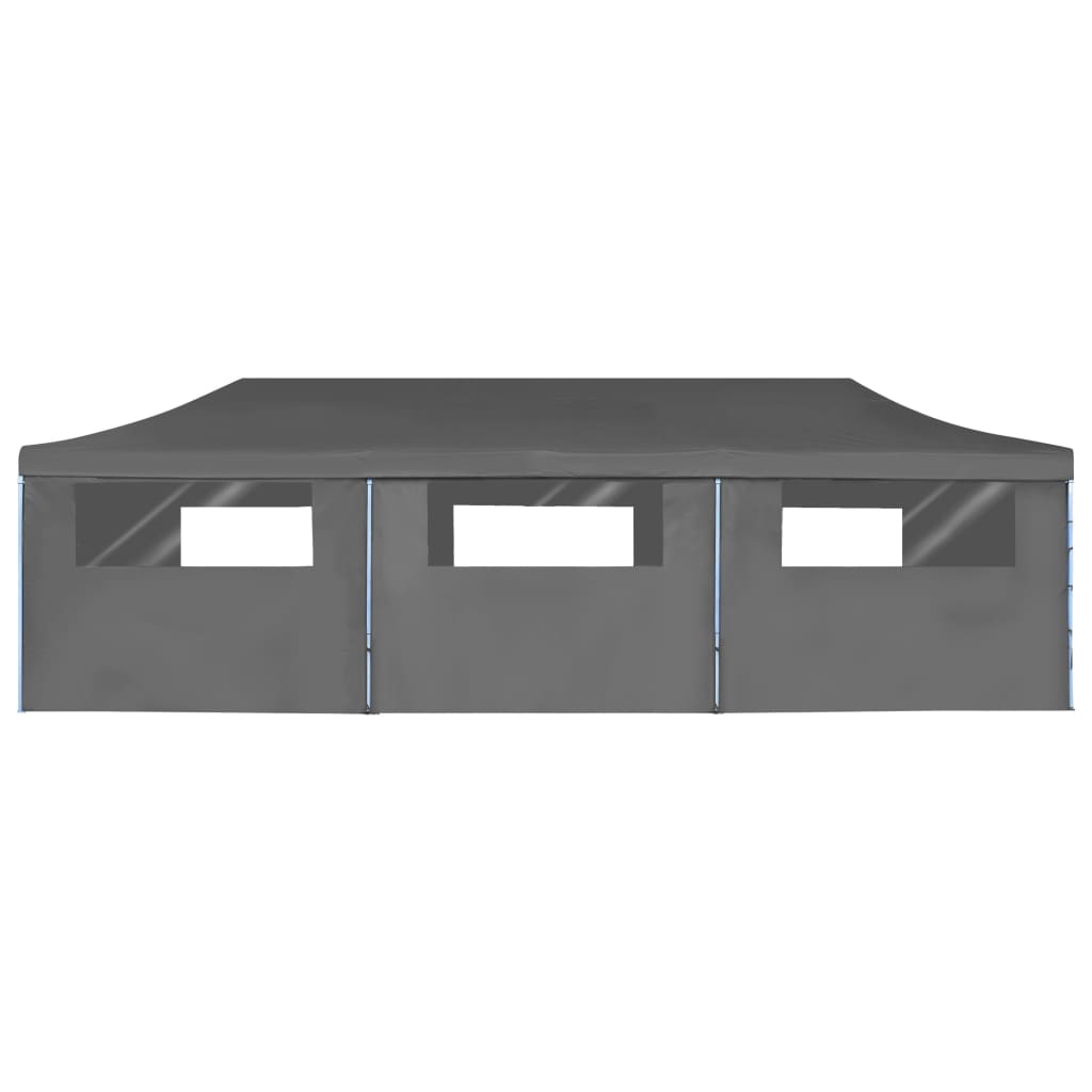Folding Pop-up Party Tent with 8 Sidewalls Anthracite