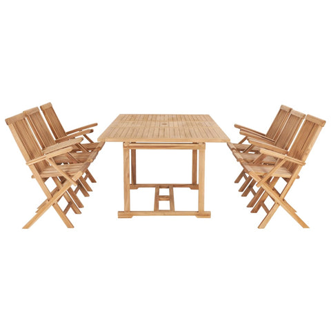7 Piece Outdoor Dining Set  Solid Teak Wood