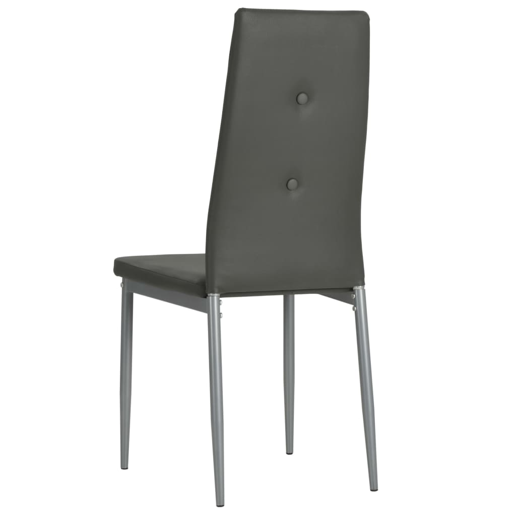 6 pcs Dining Chairs Grey ,faux Leather