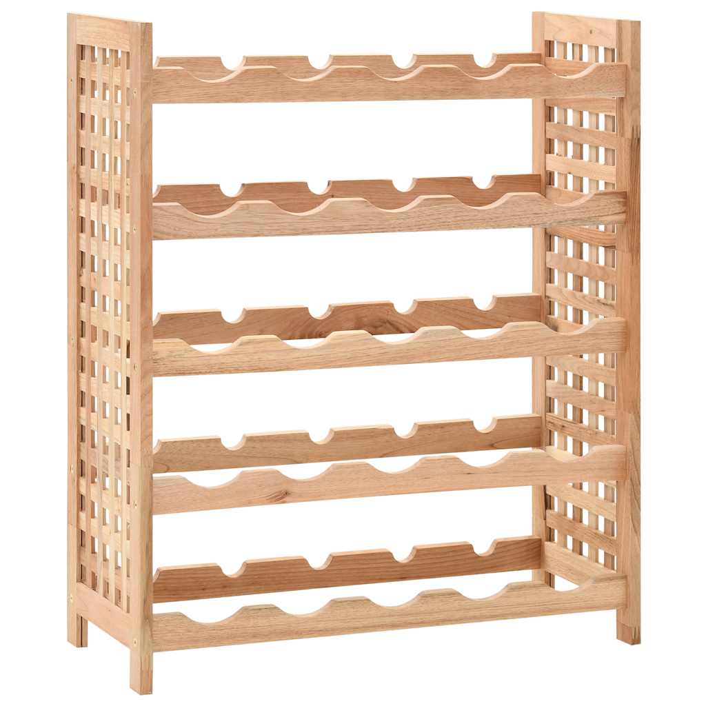 Wine Rack Solid Walnut 25 Bottles 63x25x73cm
