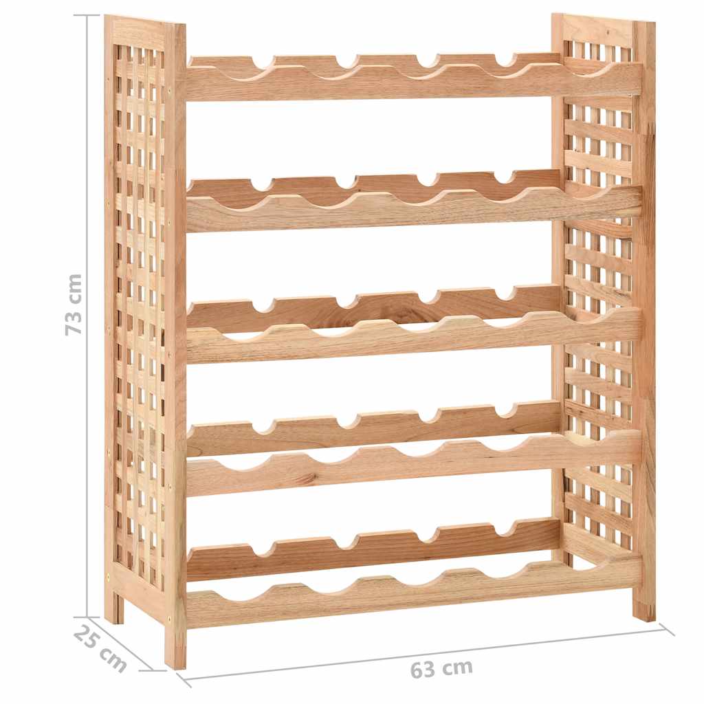 Wine Rack Solid Walnut 25 Bottles 63x25x73cm