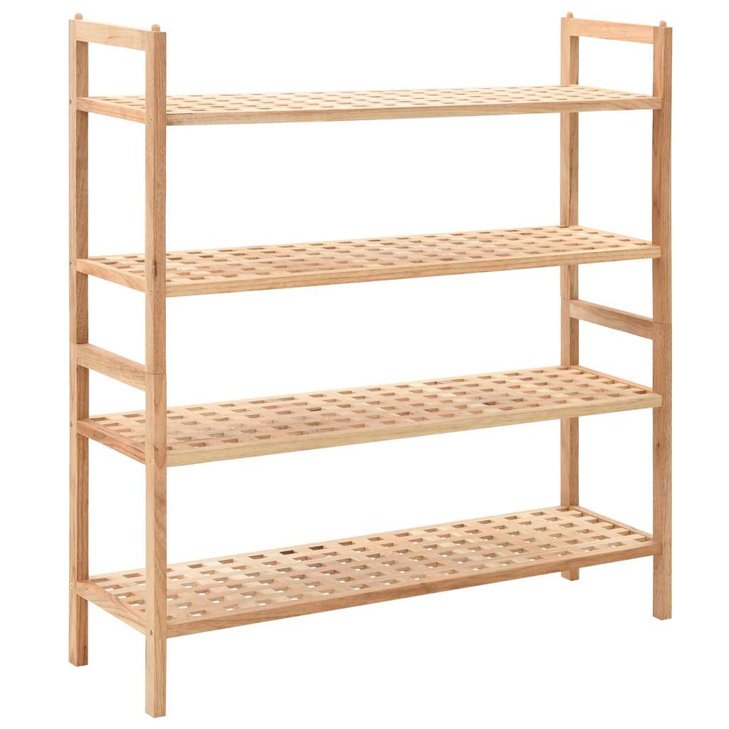 Wooden Shoe Rack Solid Walnut 69x26x81cm