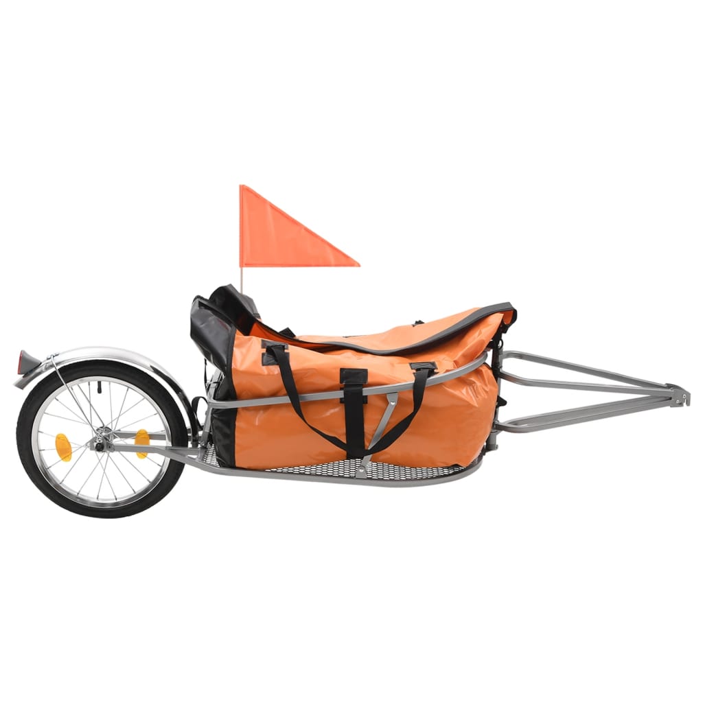 Bike Luggage Trailer with Bag Orange and Black