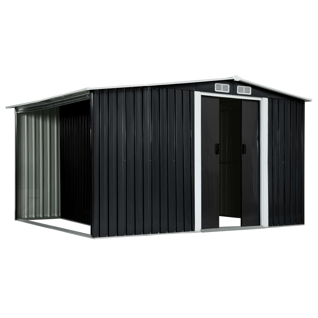 Garden Shed with Sliding Doors Steel Anthracite