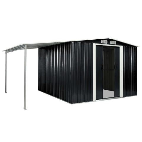 Garden Shed with Sliding Doors Steel, Anthracite