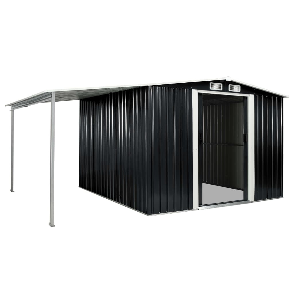 Garden Shed with Sliding Doors Steel, Anthracite
