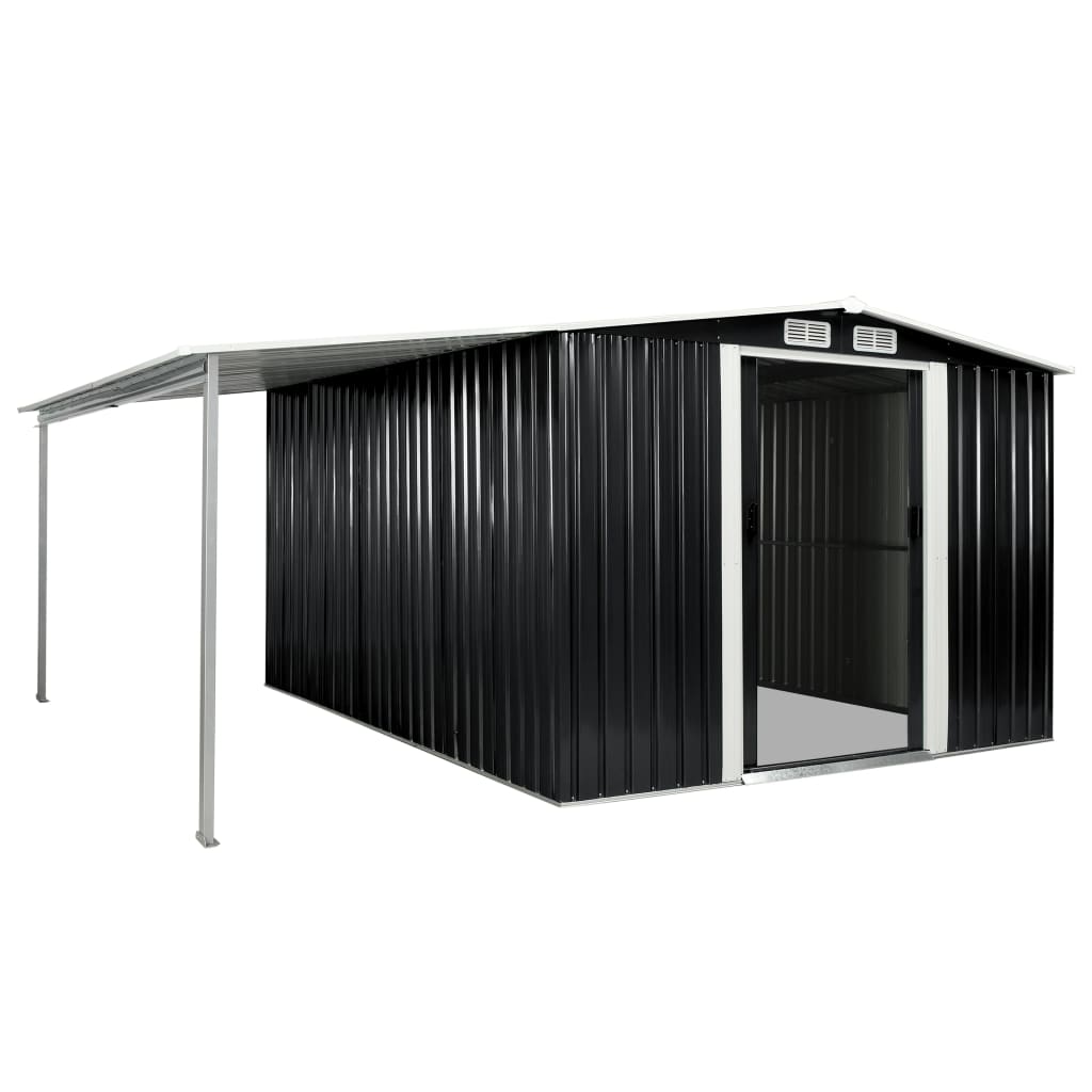 Garden Shed with Sliding Doors Steel {Anthracite}