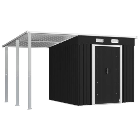 Garden Shed with Extended Roof Steel ( Anthracite )