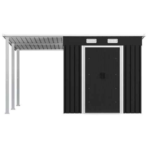 Garden Shed with Extended Roof Steel ( Anthracite )