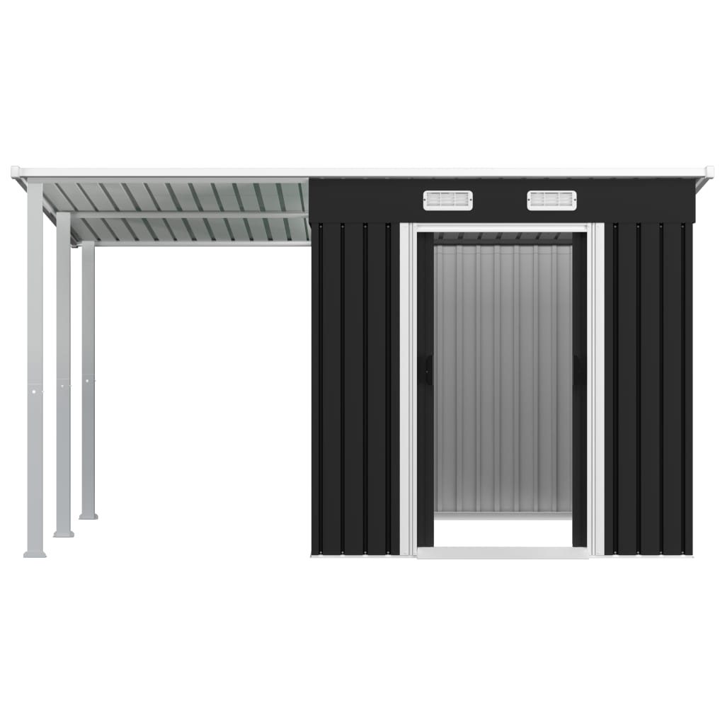 Garden Shed with Extended Roof Steel ( Anthracite )