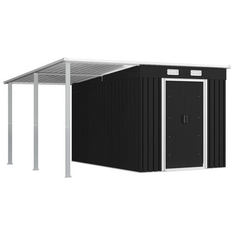 Garden Shed with Extended Roof Anthracite Steel
