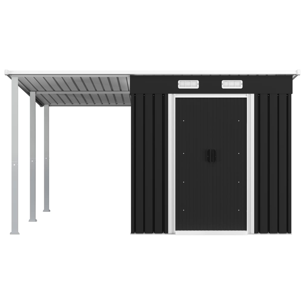 Garden Shed with Extended Roof Anthracite Steel