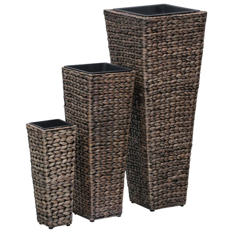 Garden Planters 3 pcs Water Hyacinth Dark Brown