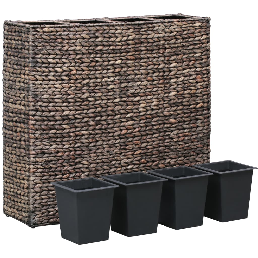 Garden Planter with 4 Pots Water Hyacinth Brown