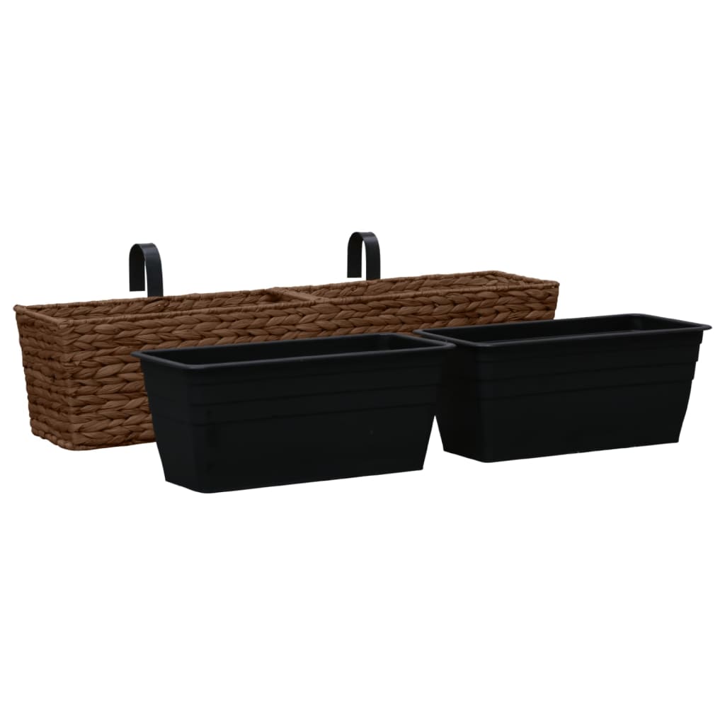 Garden Planters 2 pcs Water Hyacinth Brown