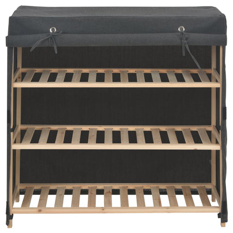 Shoe Cabinet with Cover Grey Fabric