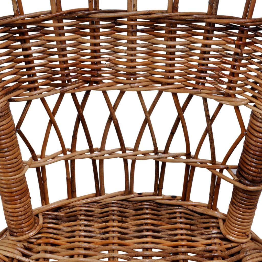 Outdoor Chairs 4 pcs Natural Rattan Brown