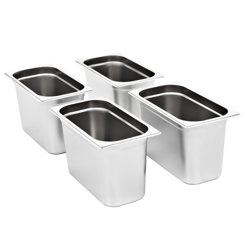 Gastronorm Containers 4 pcs GN 1/3 200 mm Stainless Steel