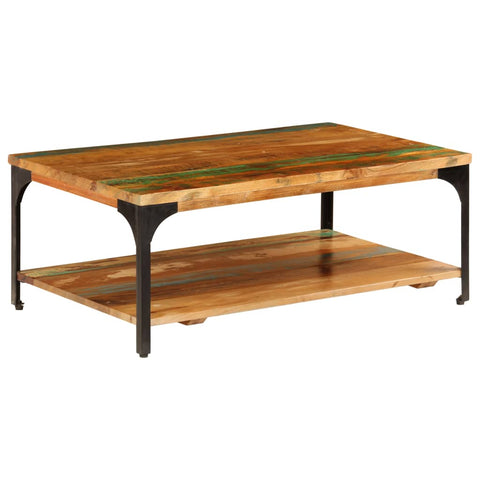 Coffee Table with Shelf  Solid Reclaimed Wood