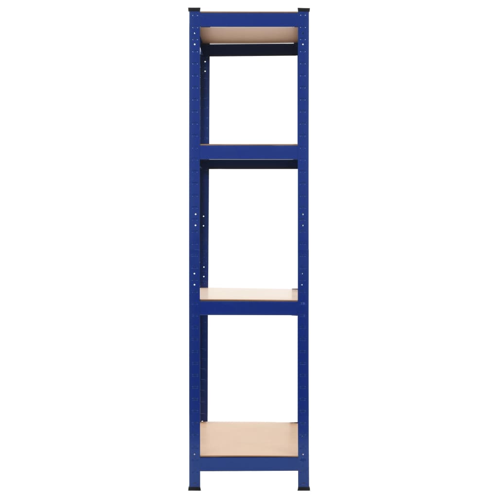Storage Shelves 2 pcs Steel and MDF (Blue)