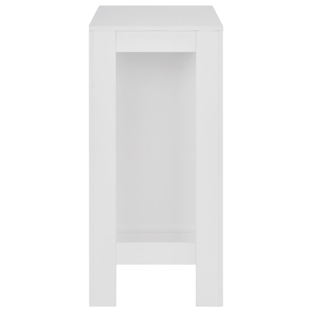Bar Table with Shelf -White