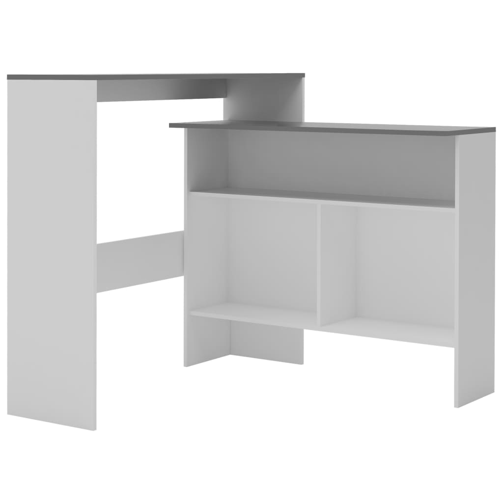 Bar Table with 2 Table Tops White and Grey