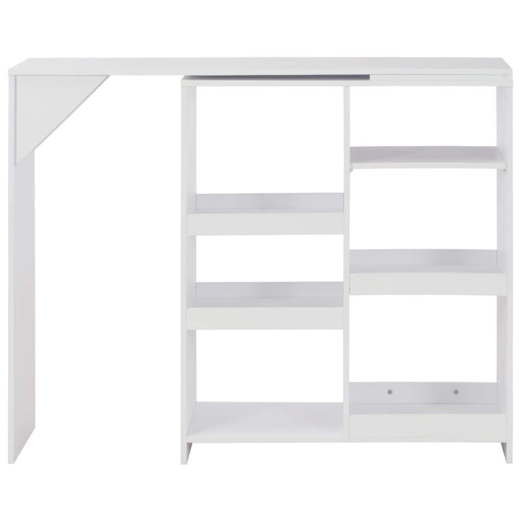 Bar Table with Moveable Shelf -White