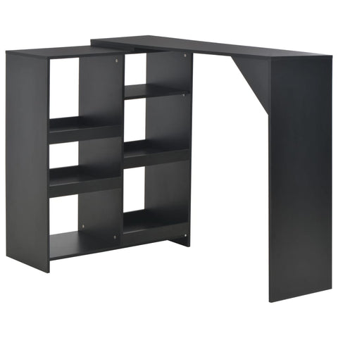 Bar Table with Moveable Shelf Black