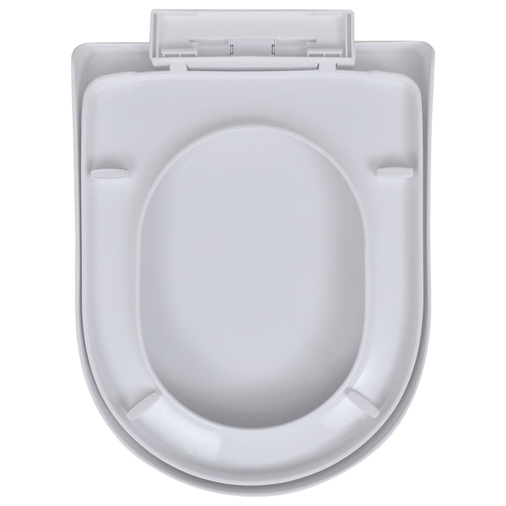 Toilet Seats with Soft Close Lids 2 pcs Plastic White