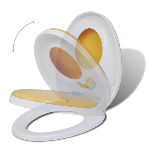 Toilet Seats with Soft Close Lids 2 pcs Plastic White and Yellow