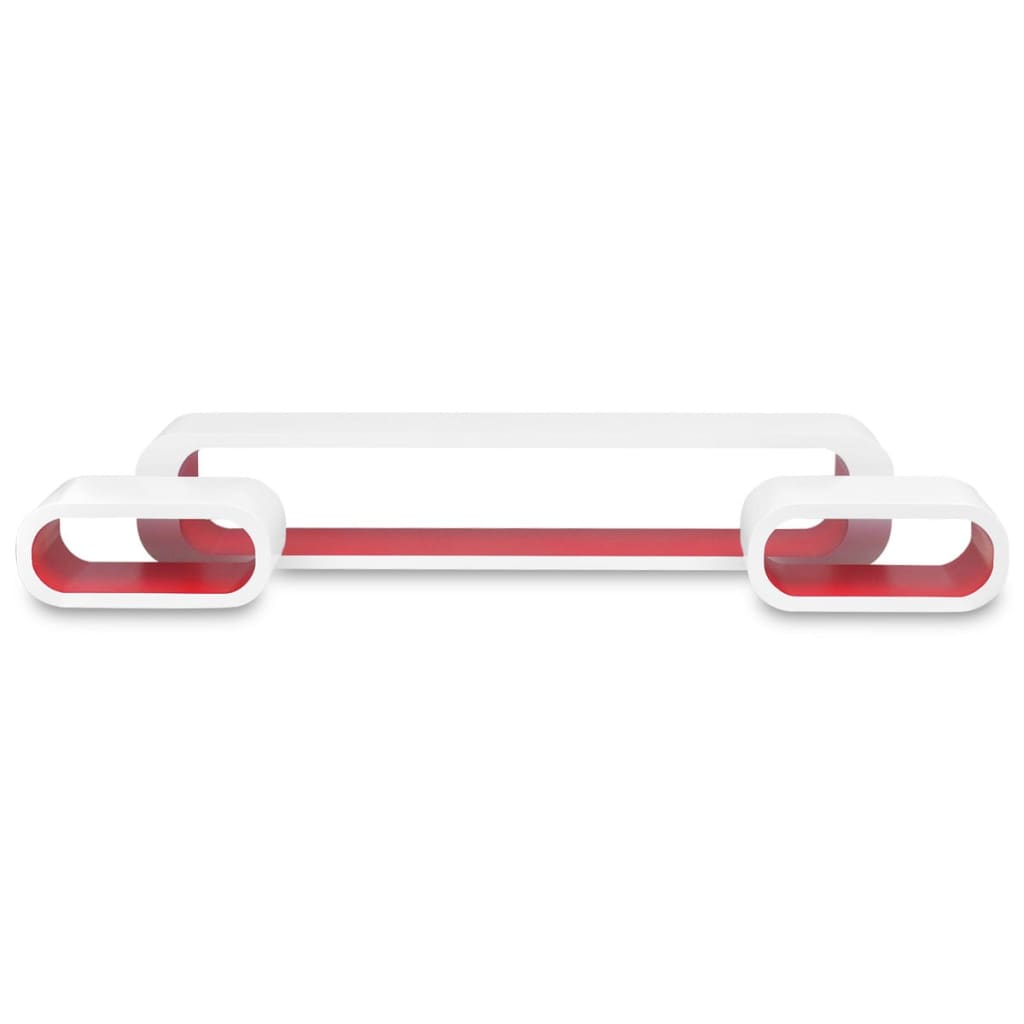 Wall Cube Shelves 6 pcs Red and White