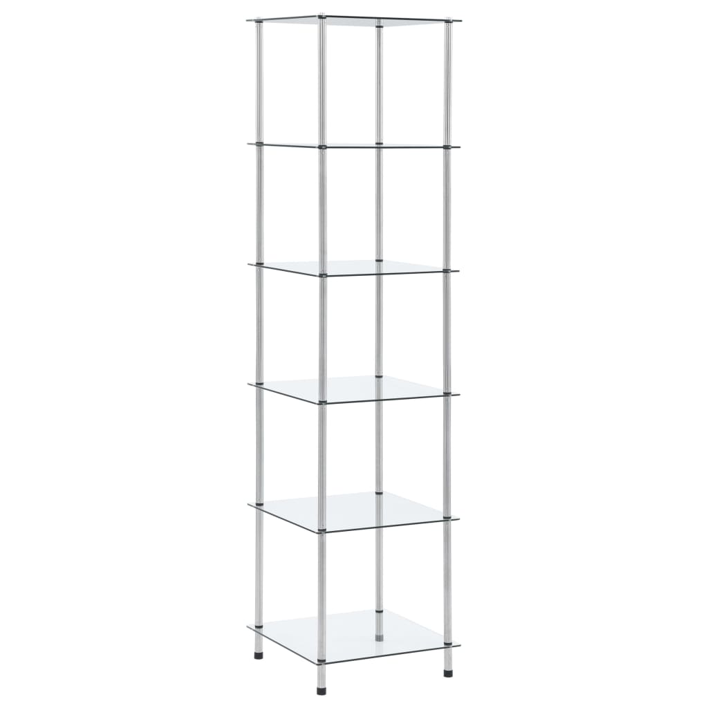 6-Tier Tempered Glass Display Shelf 160cm | Simpledeals