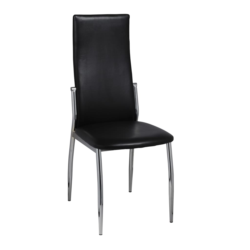 Dining Chairs 4 pcs Black Leather