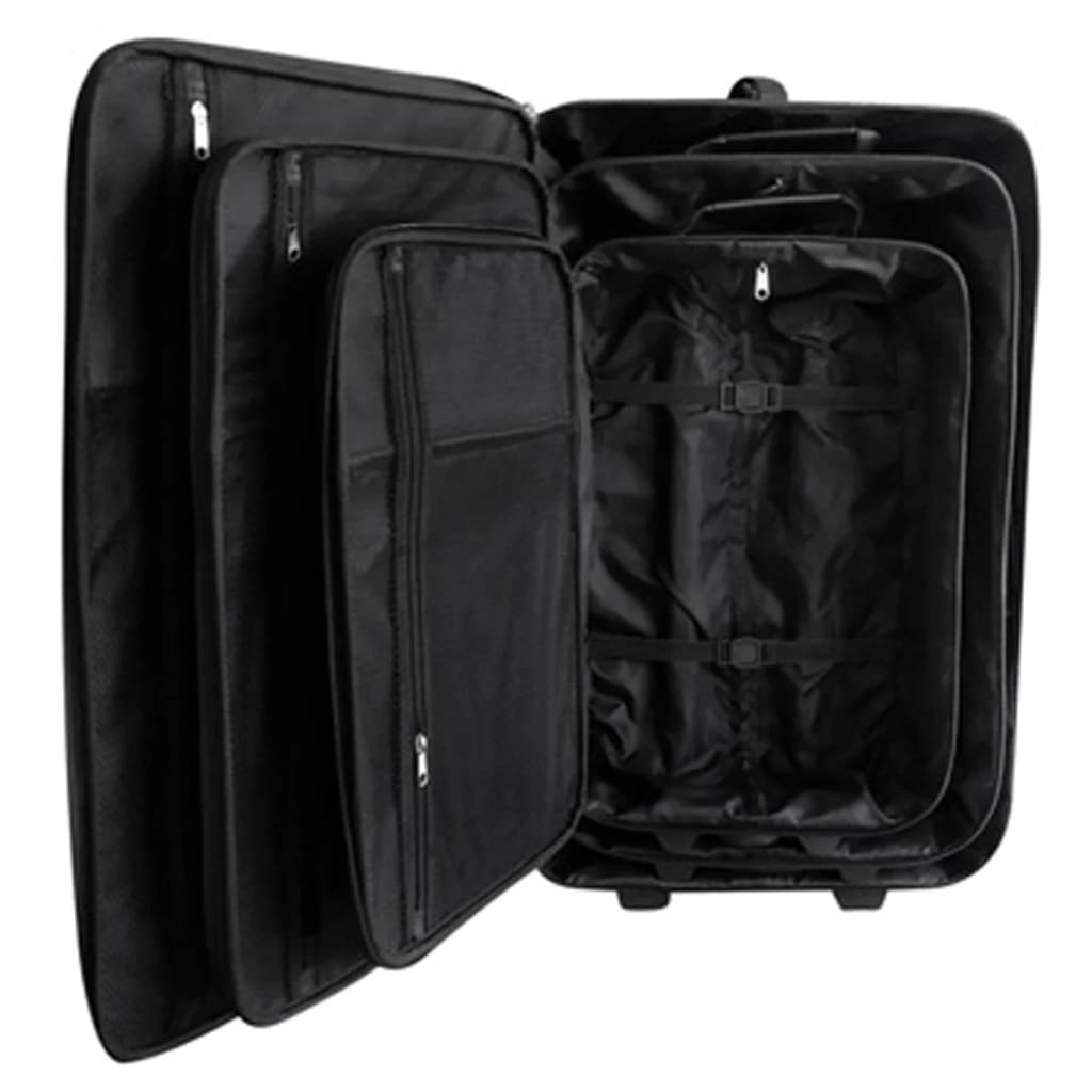 5 Piece Travel Luggage Set Black