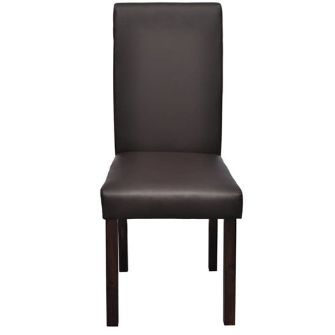 Dining Chairs 2 pcs Brown Leather