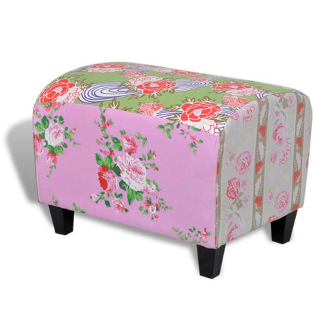 Patchwork Foot Stool Floral Style