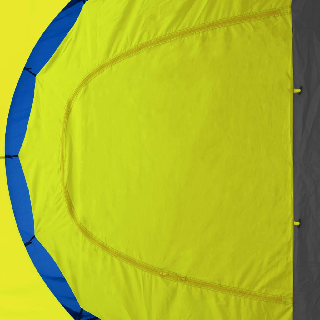 Camping Tent Fabric 9 Persons Blue and Yellow