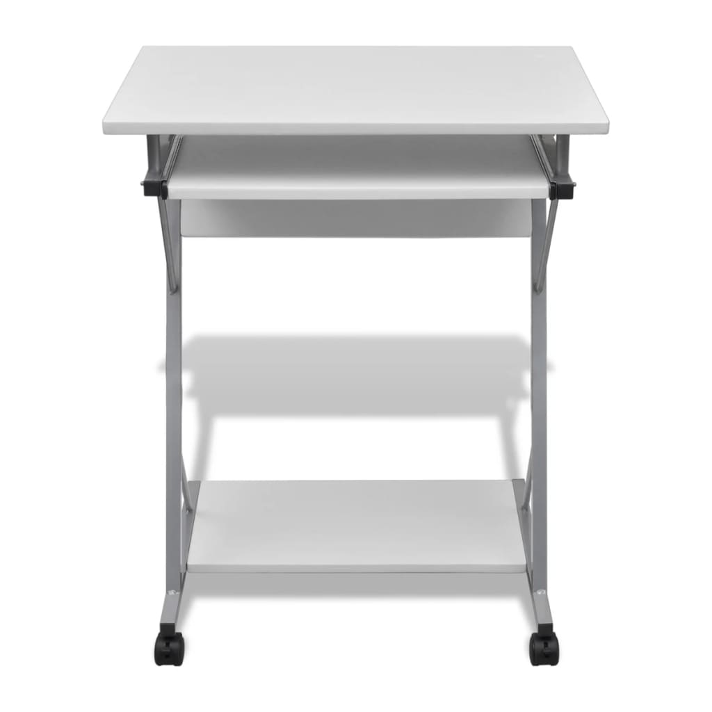 Computer Desk Pull Out Tray White Furniture Office Student Table