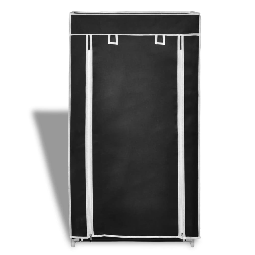 Fabric Shoe Cabinet with Cover Black