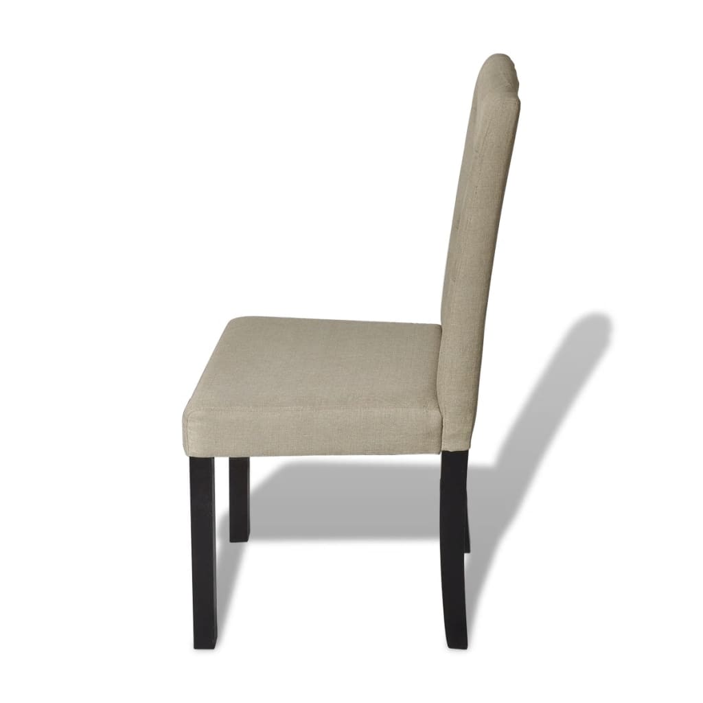 Dining Chairs 2 pcs Beige Fabric