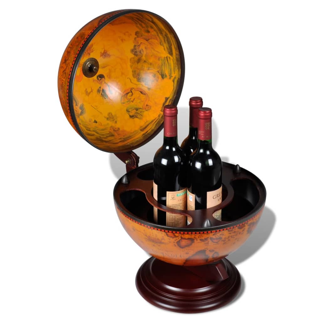 Tabletop Globe Bar Wine Stand Wood