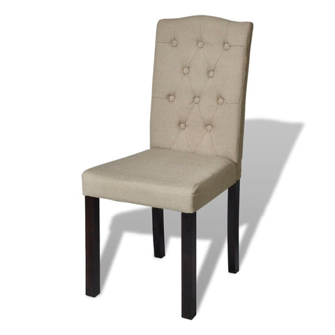 Dining Chairs 6 pcs Beige Fabric