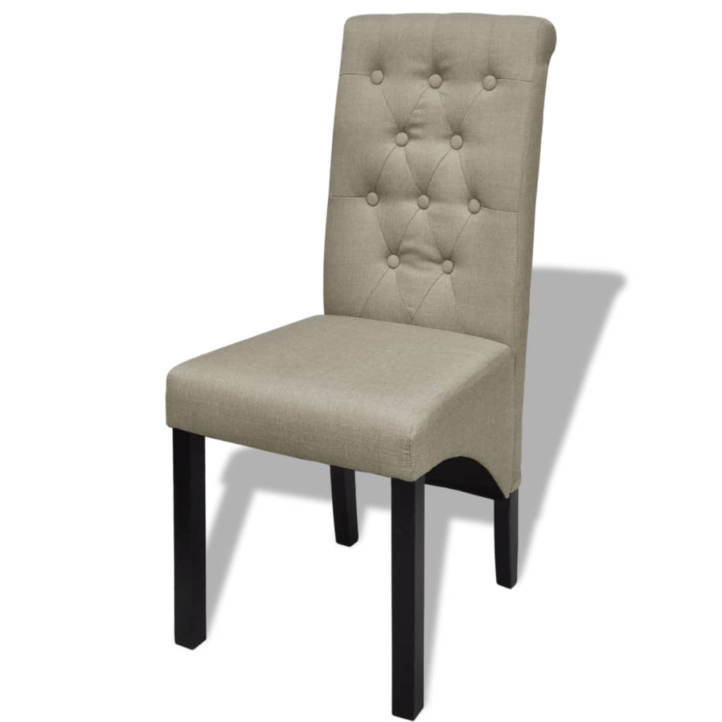 Dining Chairs 4 pcs Beige Fabric