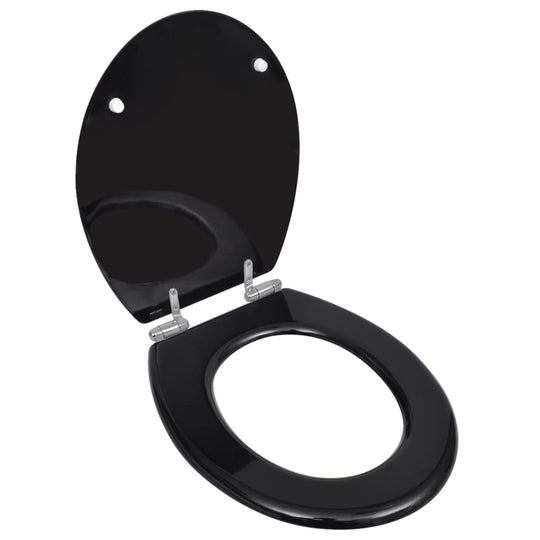 Toilet Seats with Soft Close Lids MDF Black - Toilet & Bidet Seats