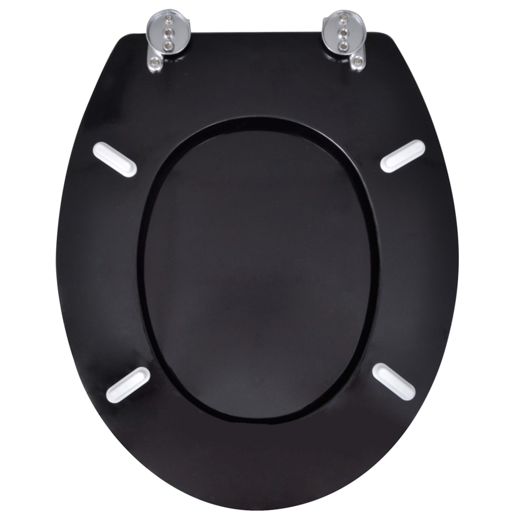 WC Toilet Seat MDF Lid Simple Design Black