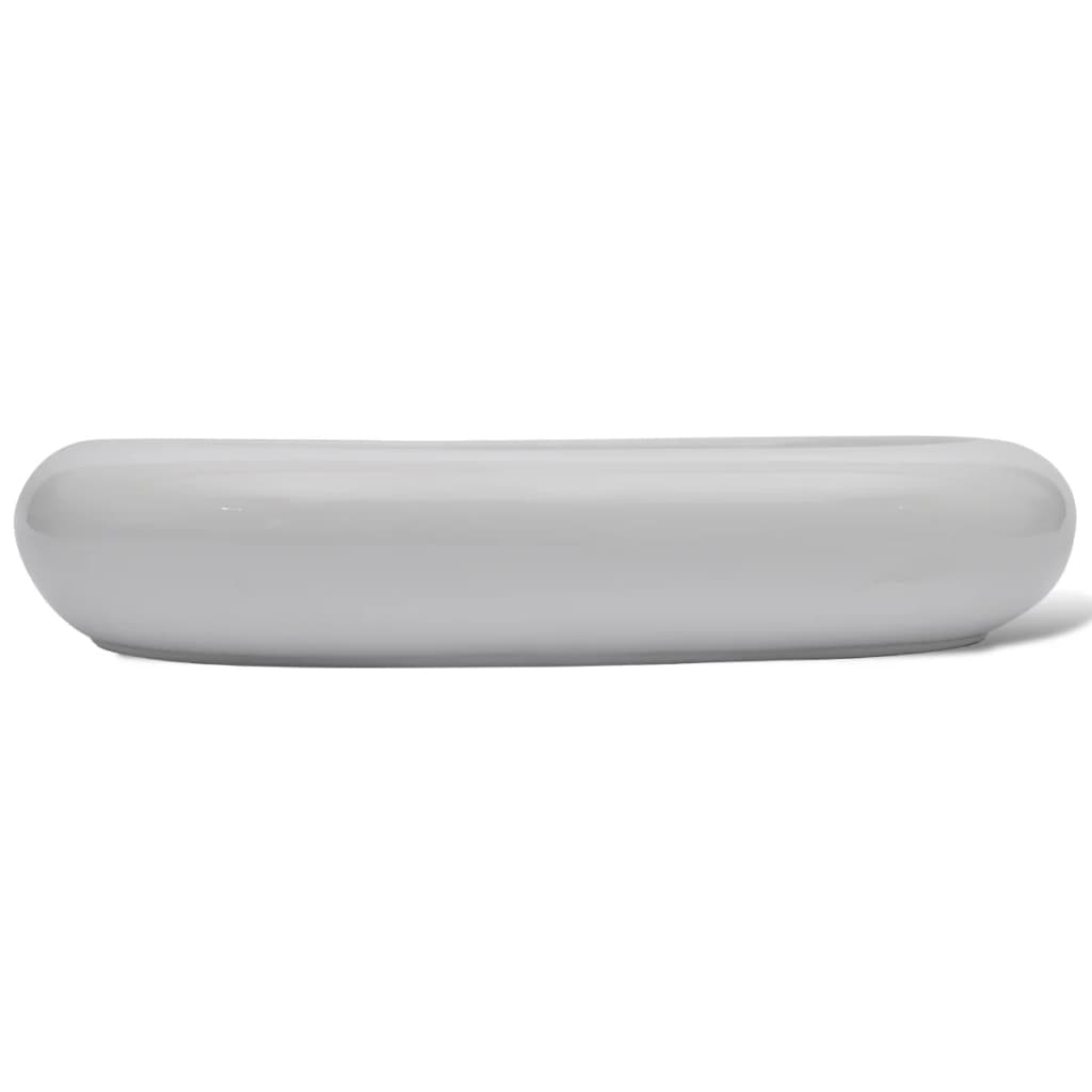 Luxury Ceramic Basin Oval-shaped Sink White S