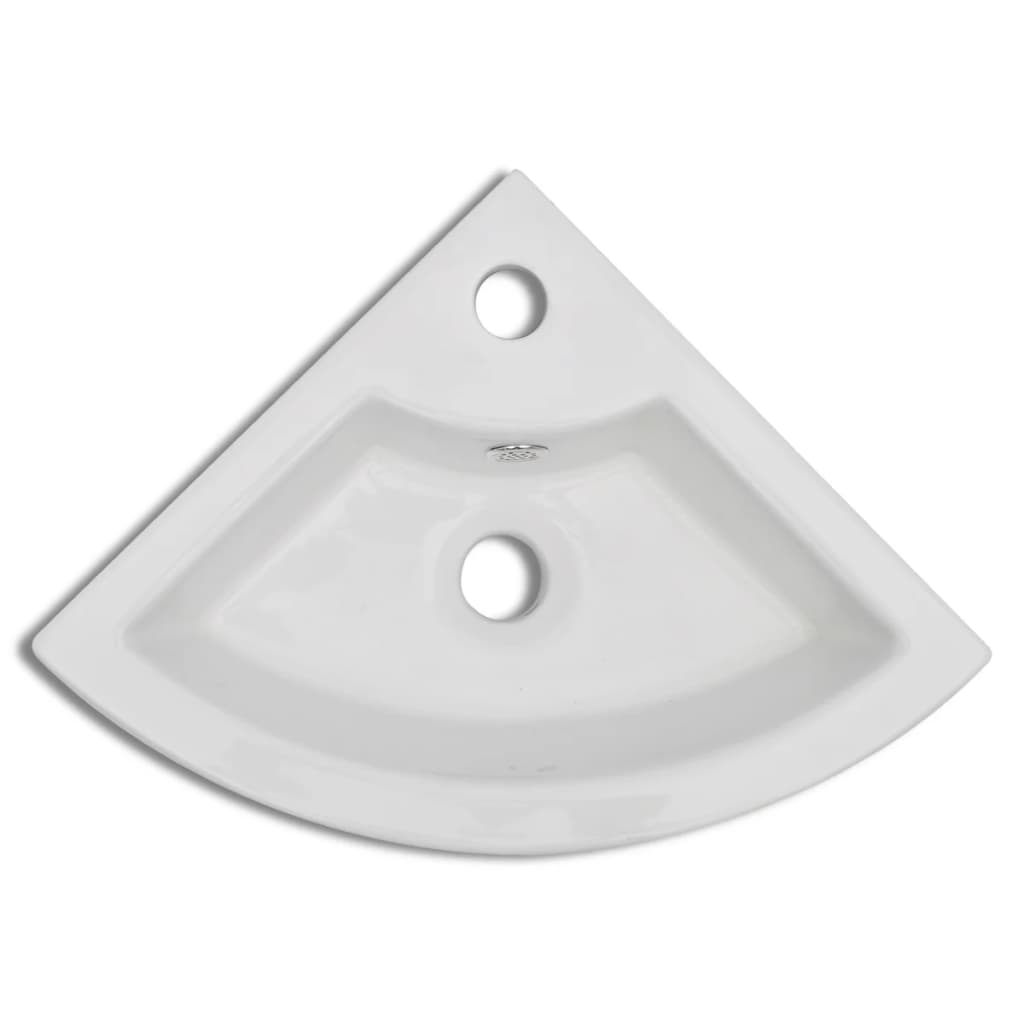Wash Basin with Overflow White