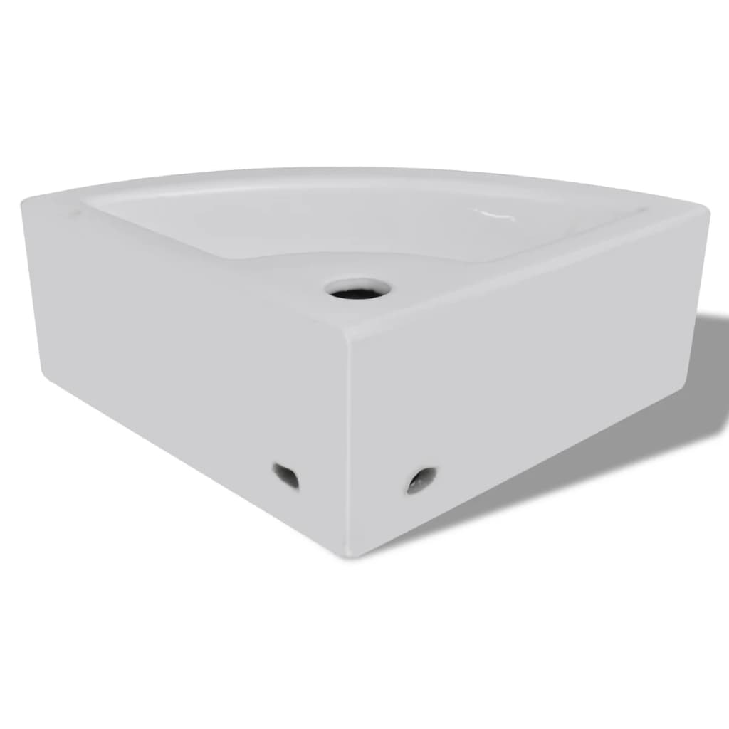 Wash Basin with Overflow White