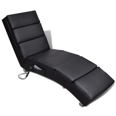 Massage Recliner Black Leather